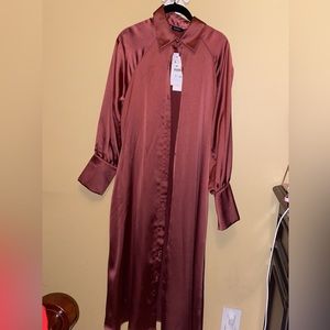 Zara Satin shirt dress